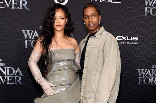 ASAP Rocky and Rihanna at the Black Panther 2 Premier